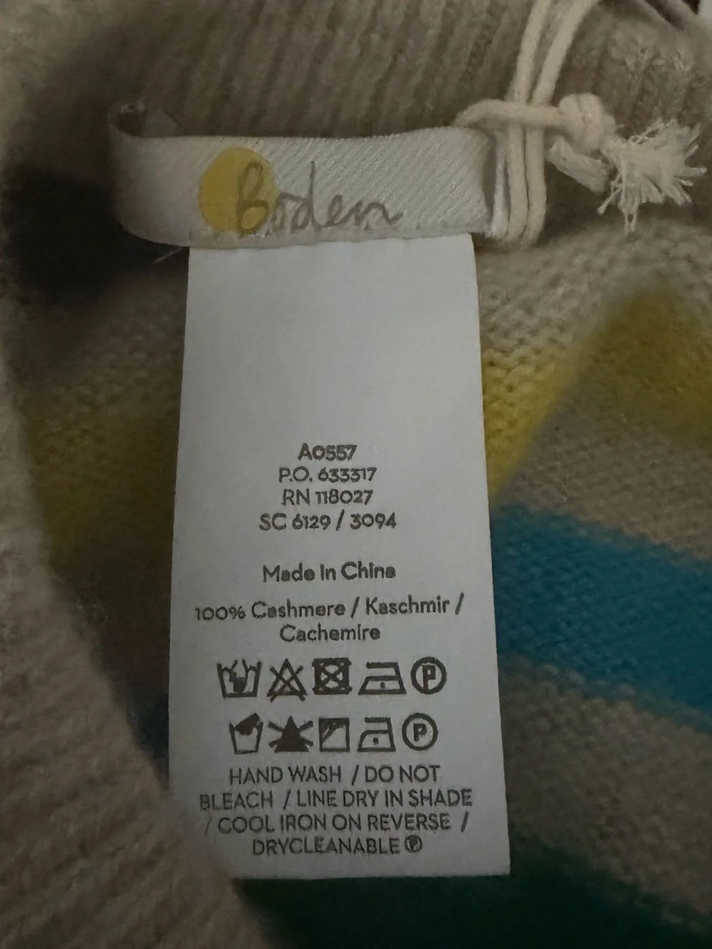 Boden Cashmere Beanie Hat and Glove Set